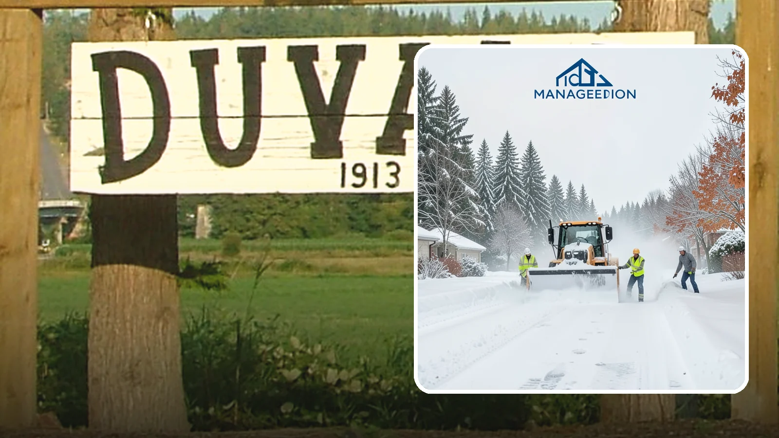 Snow Plowing in Duvall, King County, WA - Our truck-mounted snow plowing quickly clears driveways, lots, and access roads across Western Washington.