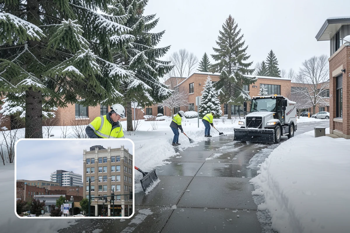 Snow Plowing in Everett, Snohomish County, WA - Rapid clearing of large paved areas