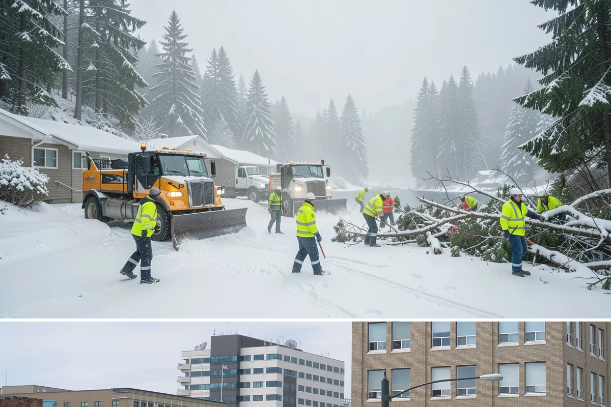 Snow Plowing in Everett, Snohomish County, WA - Plowing runs from the first accumulating snow, typically late November, through the end of the season in February or March.