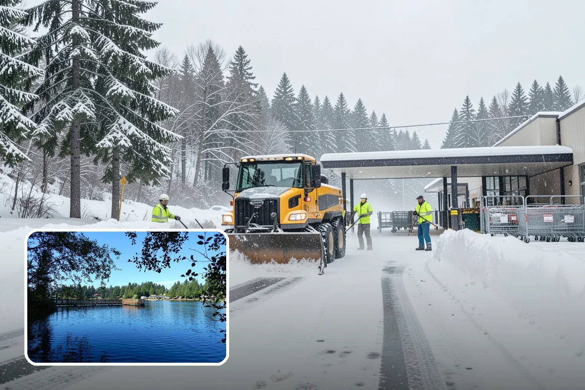 Snow Plowing in Federal Way, King County, WA - Rapid clearing of large paved areas