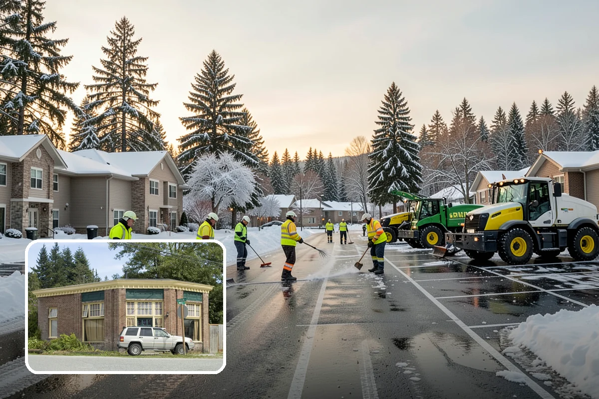 Snow Plowing in Hamilton, Skagit County, WA - Rapid clearing of large paved areas