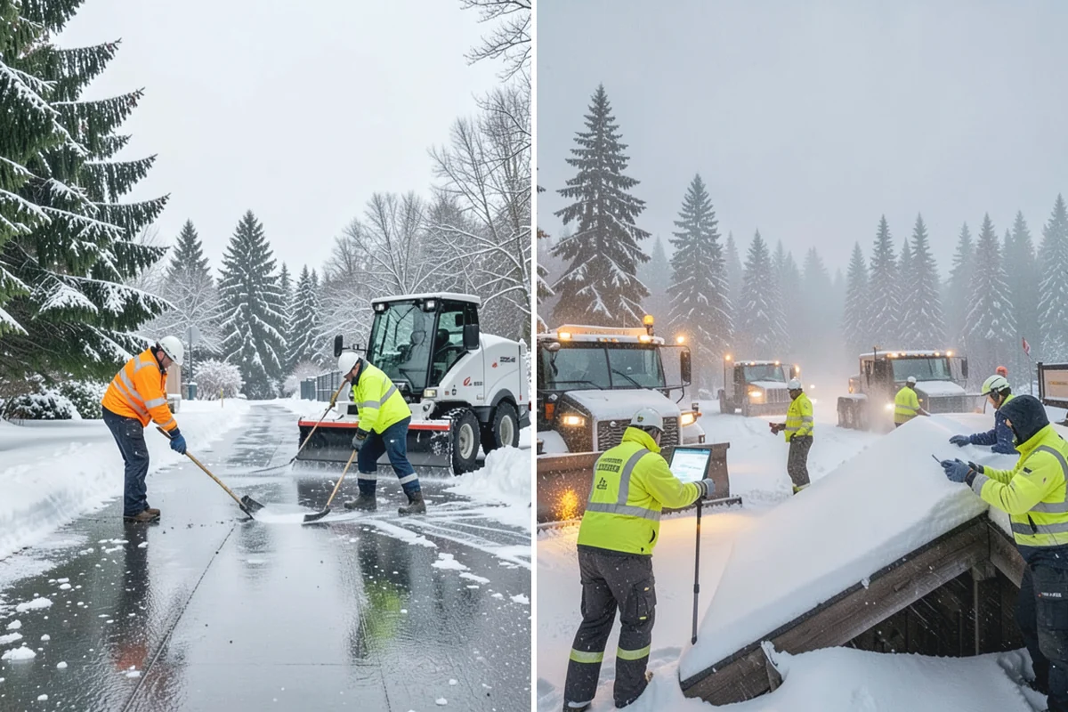 Snow Plowing in Hamilton, Skagit County, WA - Review the property and mark snow storage areas