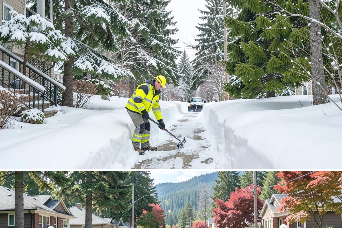 Snow Plowing in Hunts Point, King County, WA - Plowing runs from the first accumulating snow, typically late November, through the end of the season in February or March.