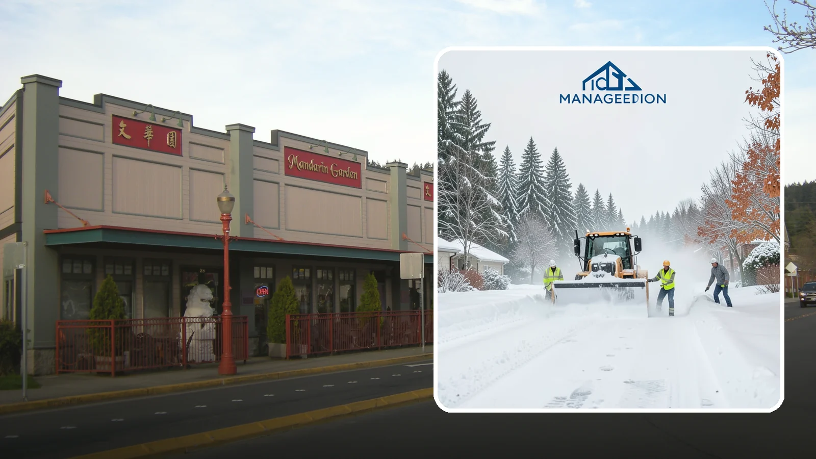 Snow Plowing in Issaquah, King County, WA - Our truck-mounted snow plowing quickly clears driveways, lots, and access roads across Western Washington.