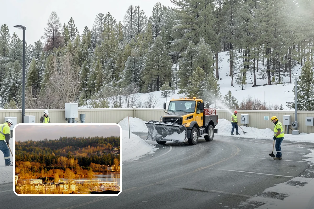 Snow Plowing in Kenmore, King County, WA - Rapid clearing of large paved areas
