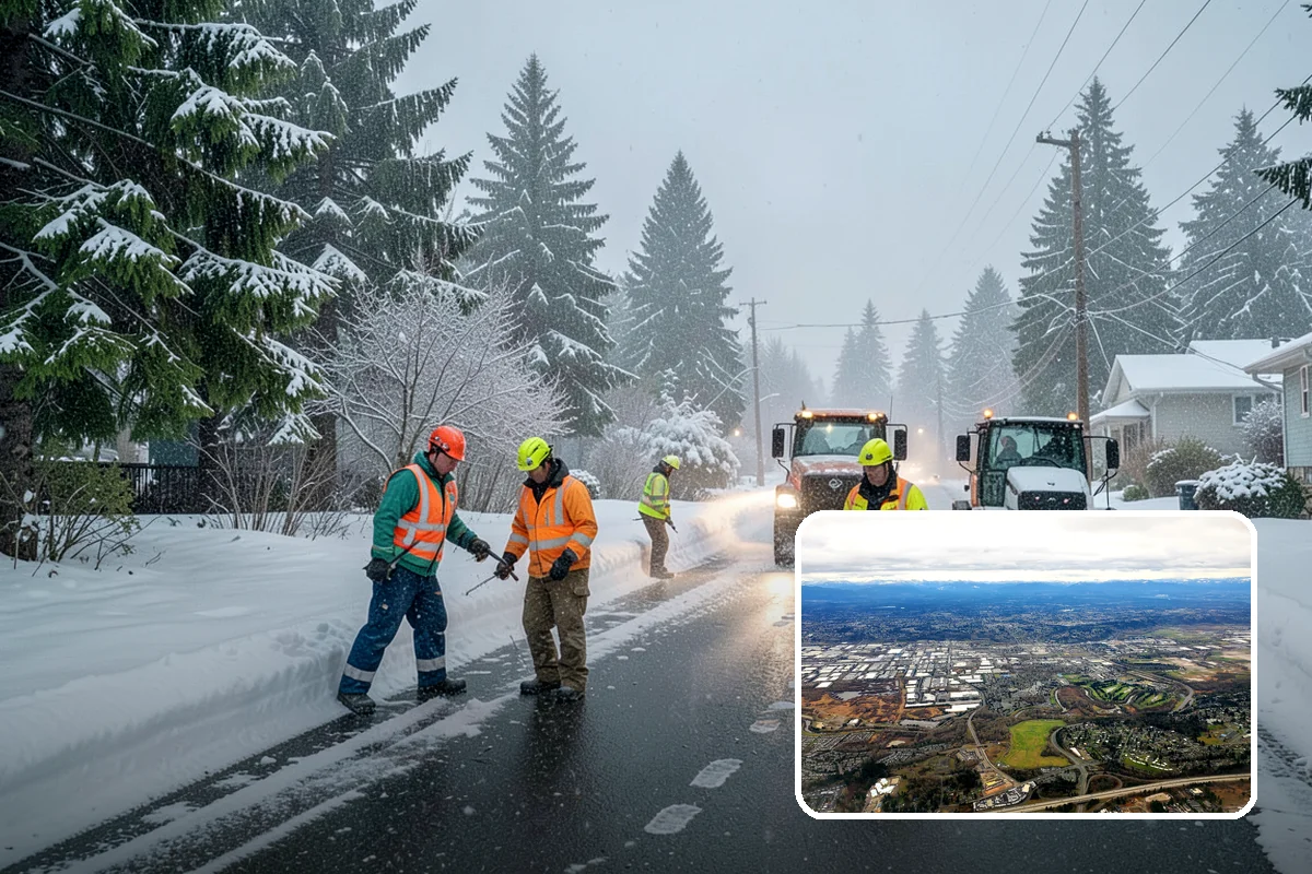 Snow Plowing in Kent, King County, WA - Rapid clearing of large paved areas