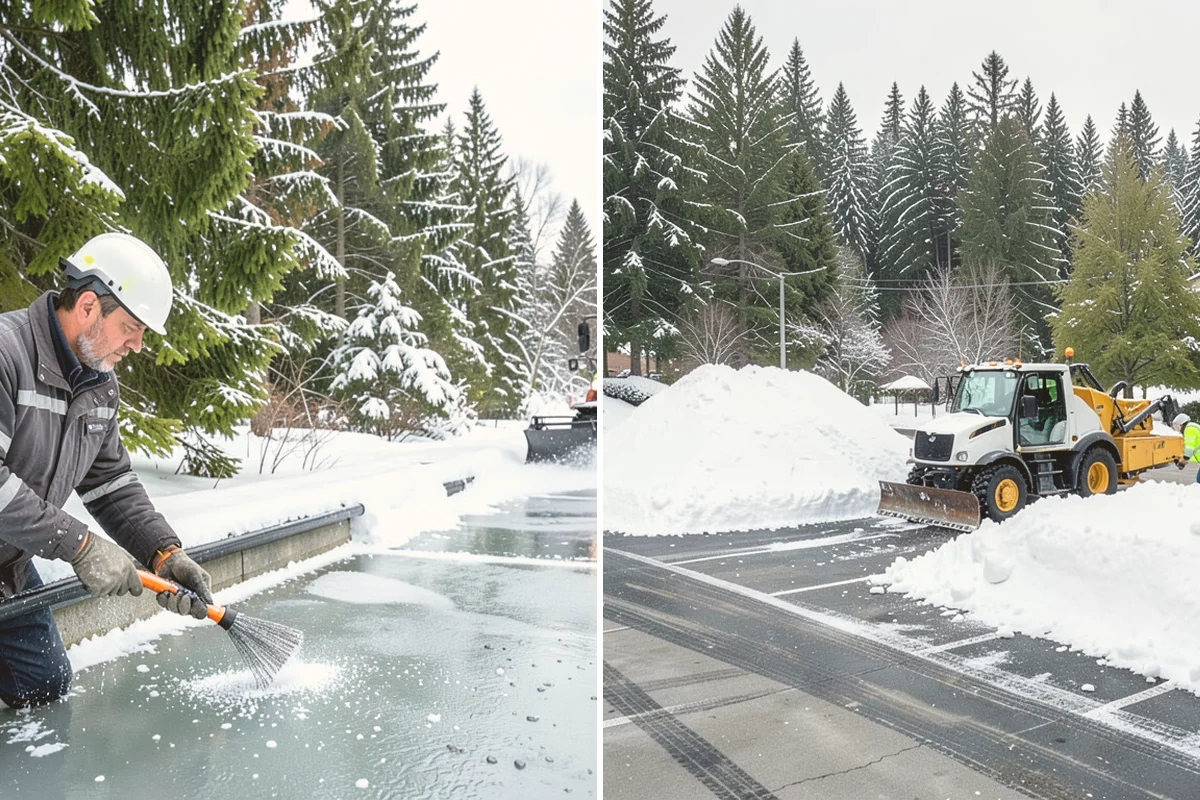 Snow Plowing in Kirkland, King County, WA - Review the property and mark snow storage areas