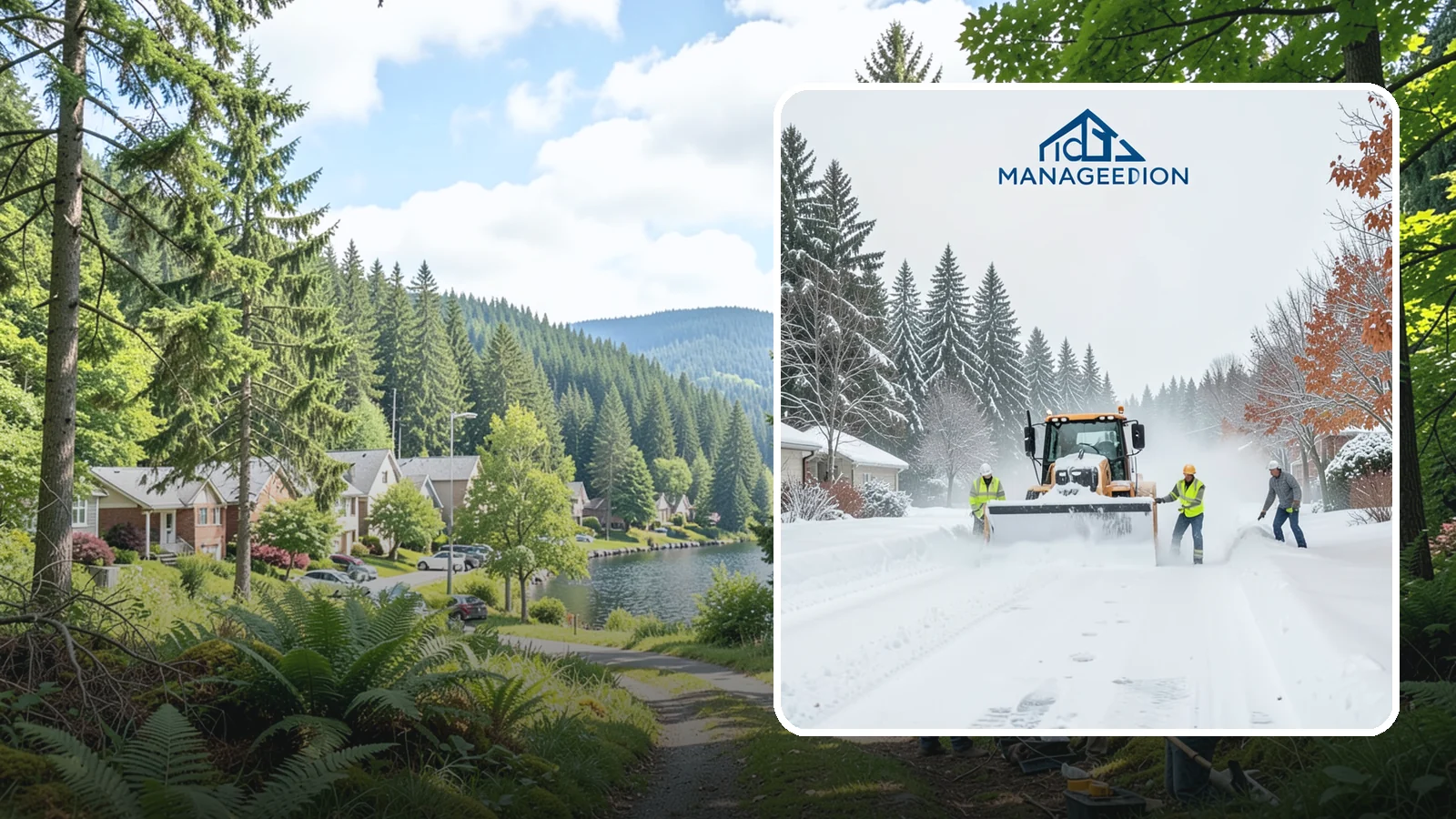 Snow Plowing in Lake Forest Park, King County, WA - Our truck-mounted snow plowing quickly clears driveways, lots, and access roads across Western Washington.