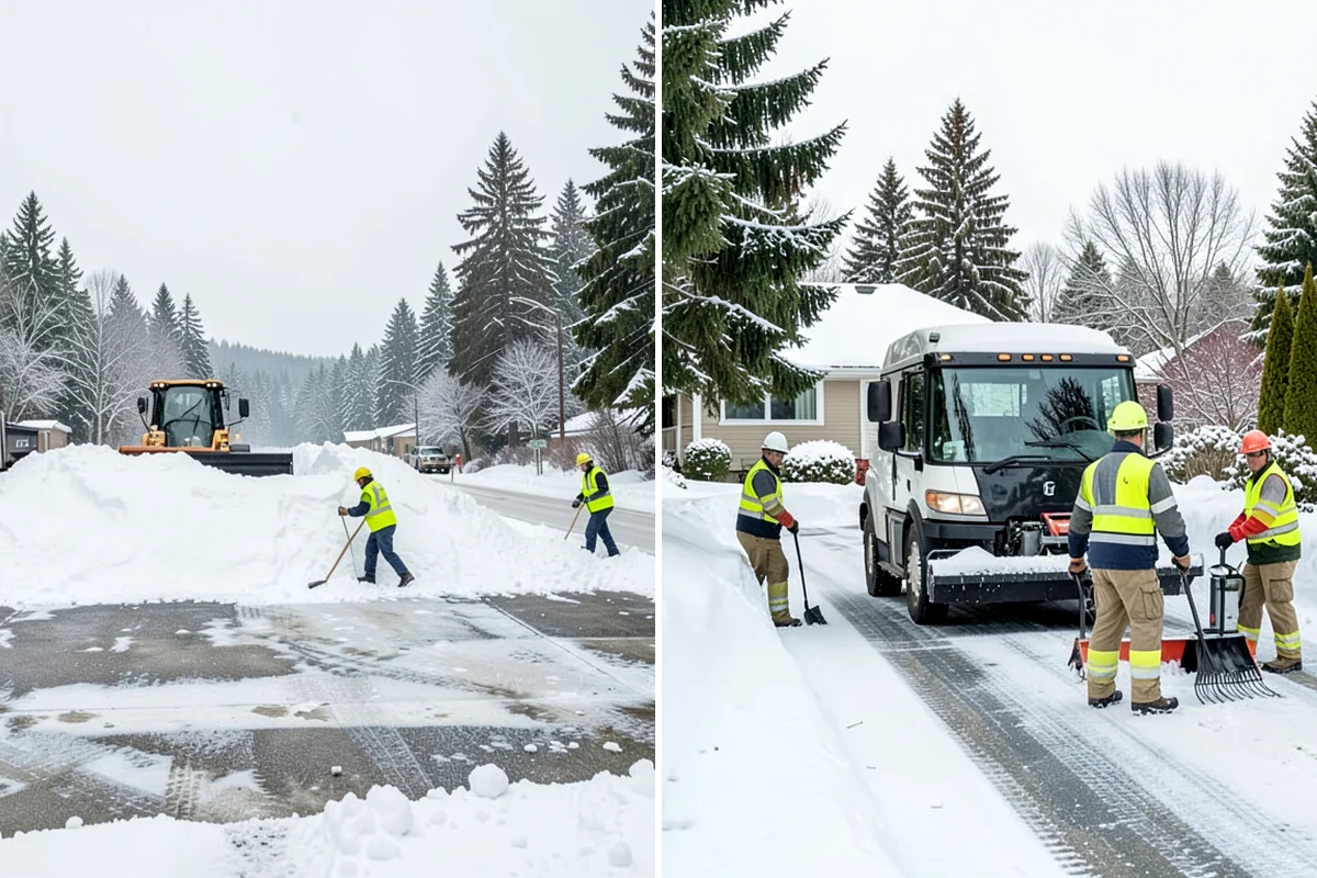 Snow Plowing in Lake Forest Park, King County, WA - Review the property and mark snow storage areas