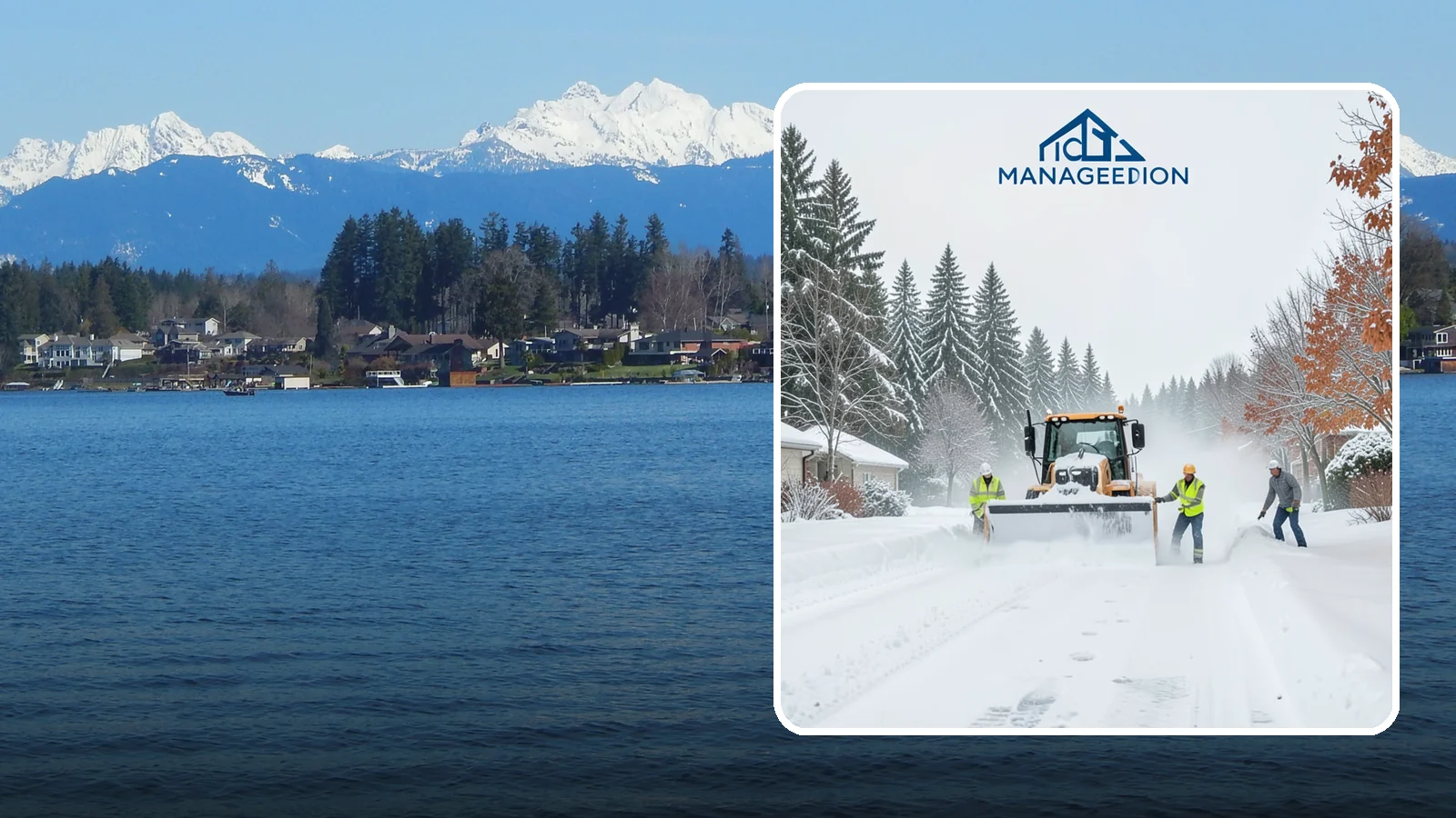 Snow Plowing in Lake Stevens, Snohomish County, WA - Our truck-mounted snow plowing quickly clears driveways, lots, and access roads across Western Washington.