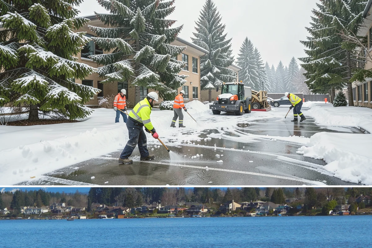 Snow Plowing in Lake Stevens, Snohomish County, WA - Plowing runs from the first accumulating snow, typically late November, through the end of the season in February or March.