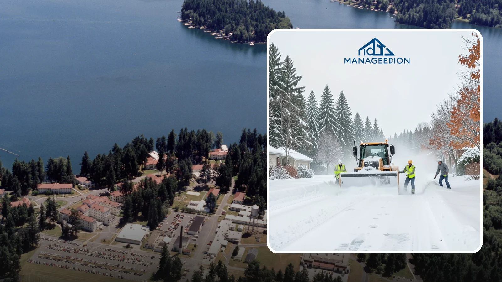 Snow Plowing in Lakewood, Pierce County, WA - Our truck-mounted snow plowing quickly clears driveways, lots, and access roads across Western Washington.