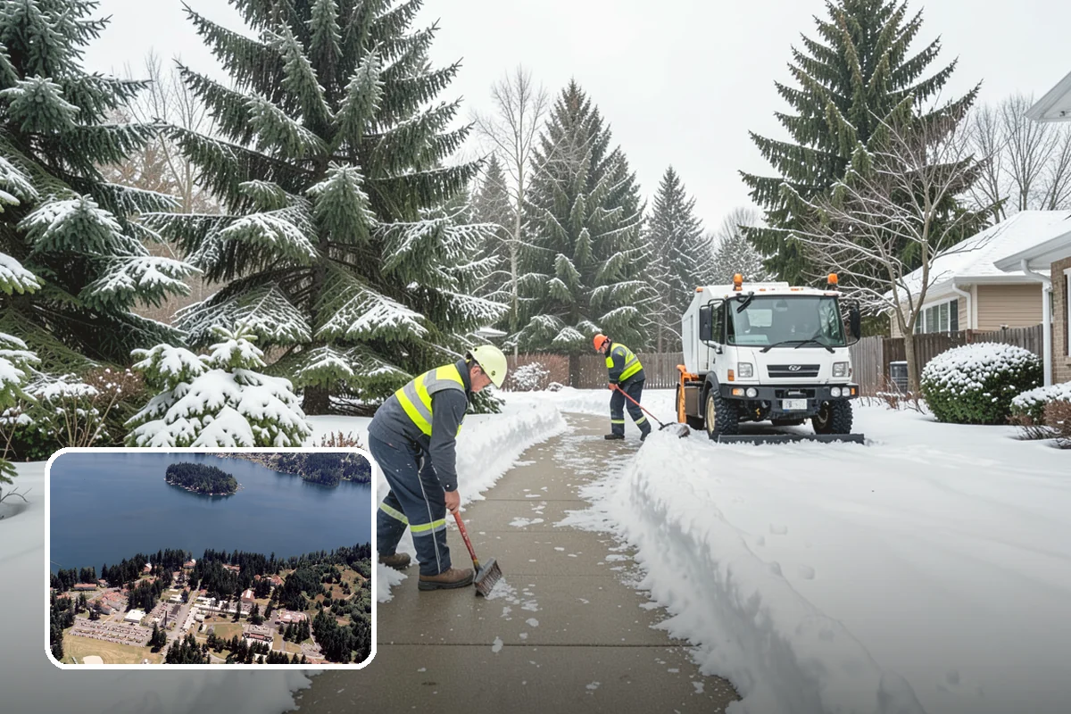 Snow Plowing in Lakewood, Pierce County, WA - Rapid clearing of large paved areas