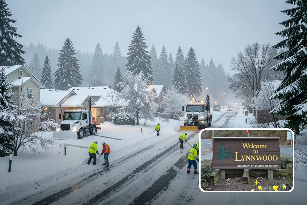 Snow Plowing in Lynnwood, Snohomish County, WA - Rapid clearing of large paved areas