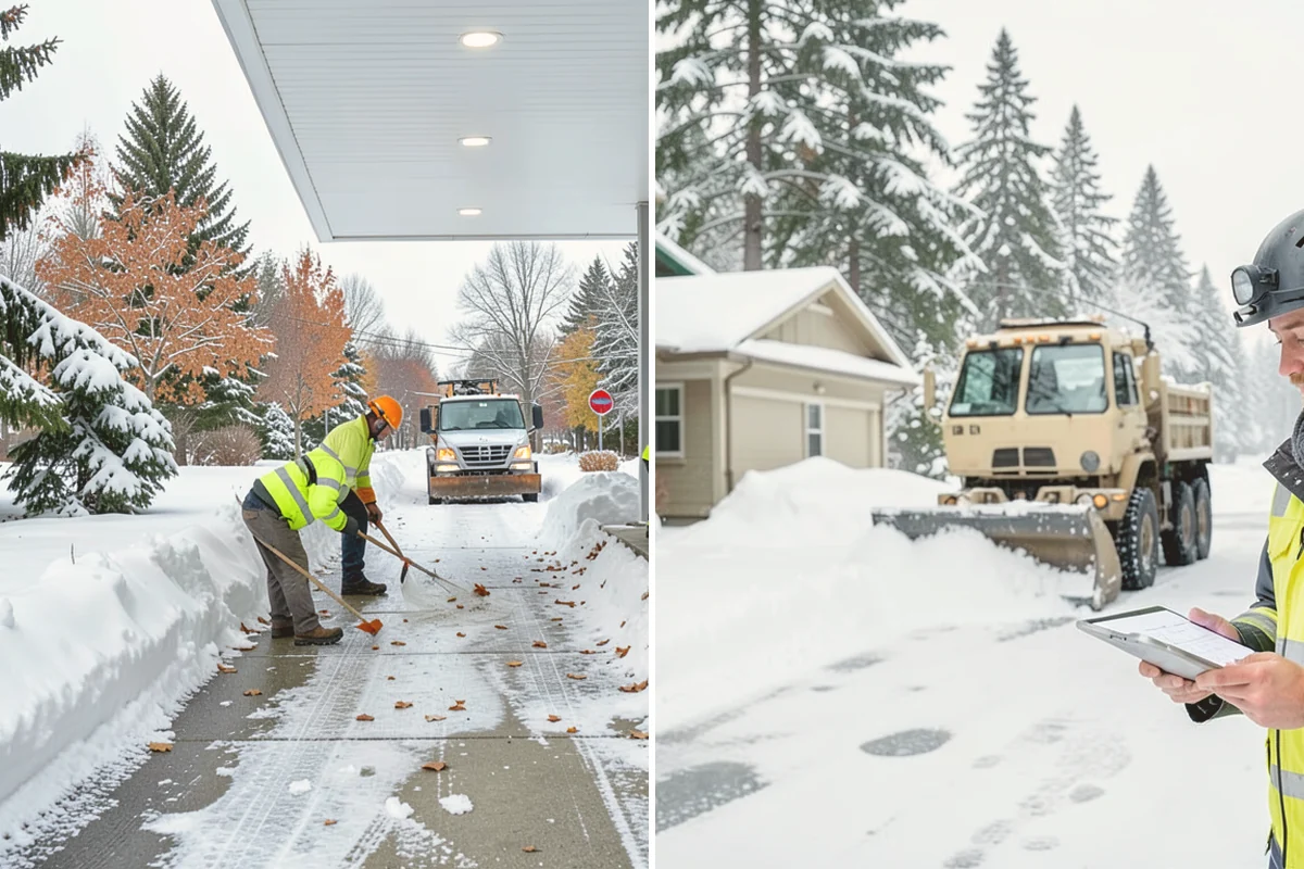Snow Plowing in Lynnwood, Snohomish County, WA - Review the property and mark snow storage areas