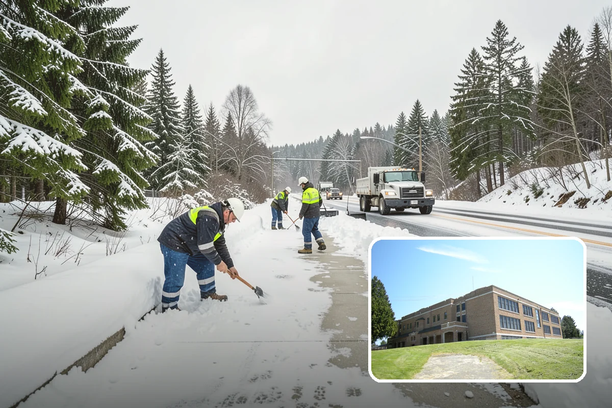 Snow Plowing in Maple Valley, King County, WA - Rapid clearing of large paved areas