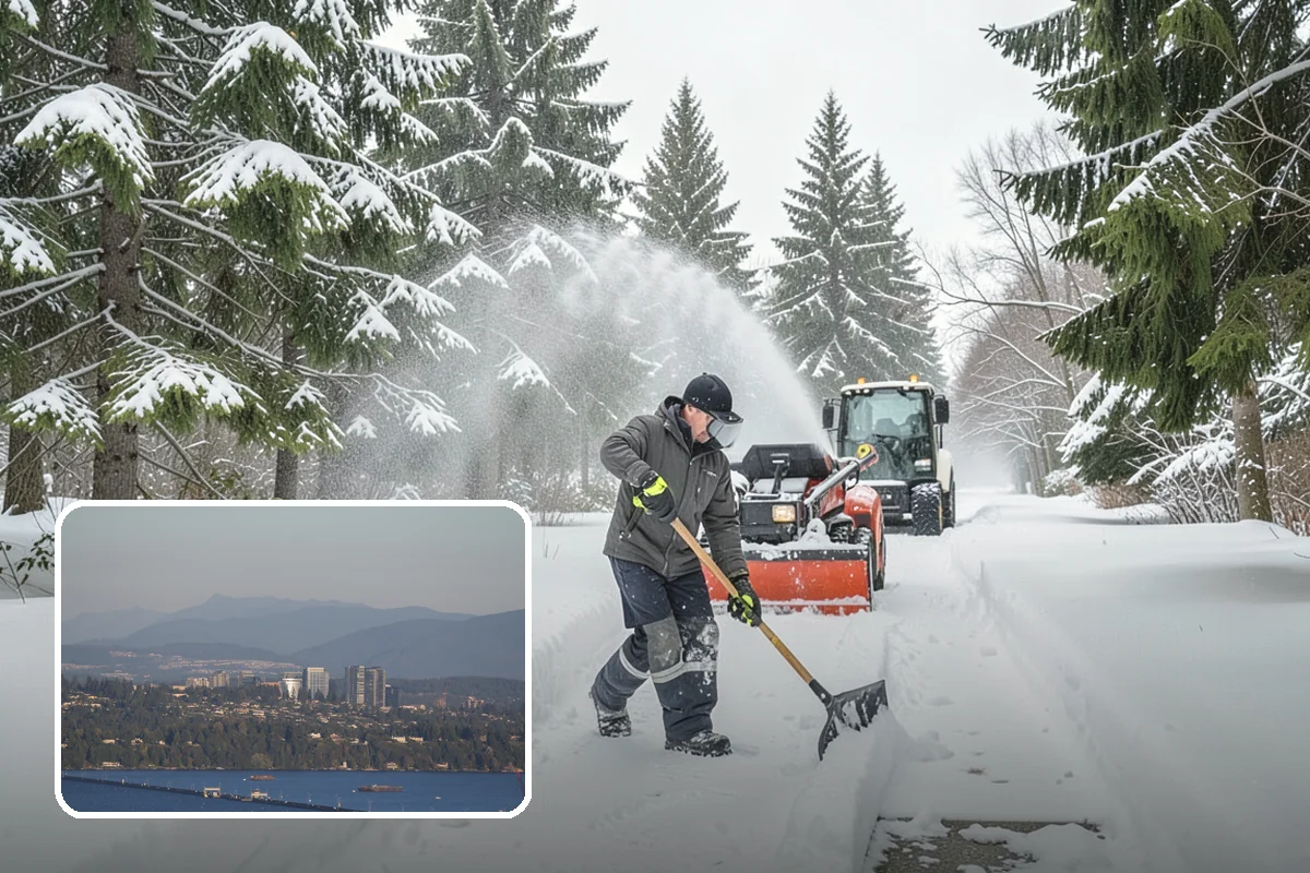 Snow Plowing in Medina, King County, WA - Rapid clearing of large paved areas