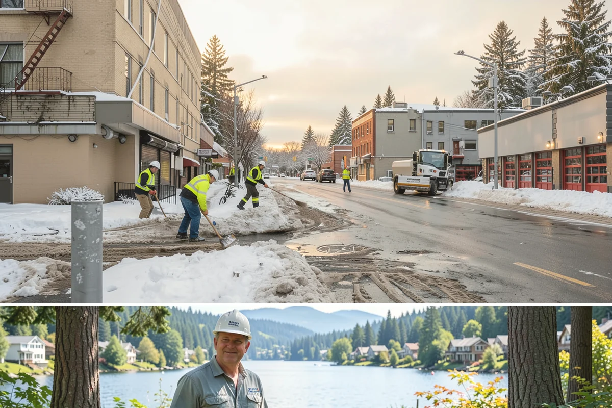 Snow Plowing in Milton, King County, WA - Plowing runs from the first accumulating snow, typically late November, through the end of the season in February or March.