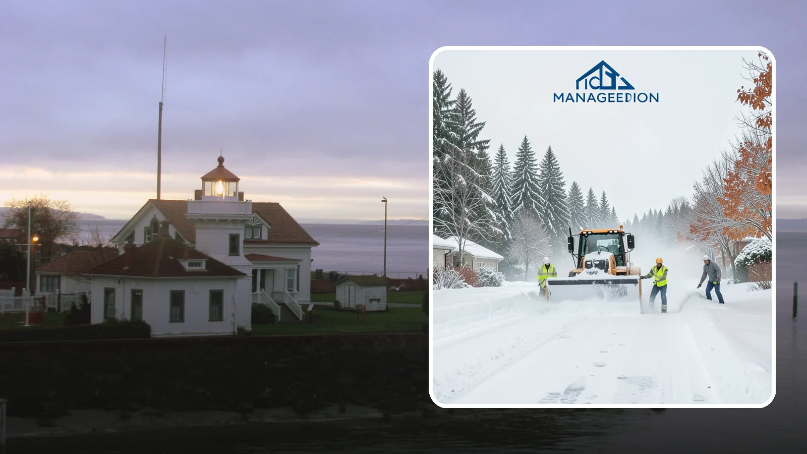 Snow Plowing in Mukilteo, Snohomish County, WA - Our truck-mounted snow plowing quickly clears driveways, lots, and access roads across Western Washington.