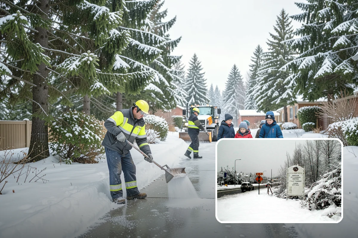 Snow Plowing in Newcastle, King County, WA - Rapid clearing of large paved areas