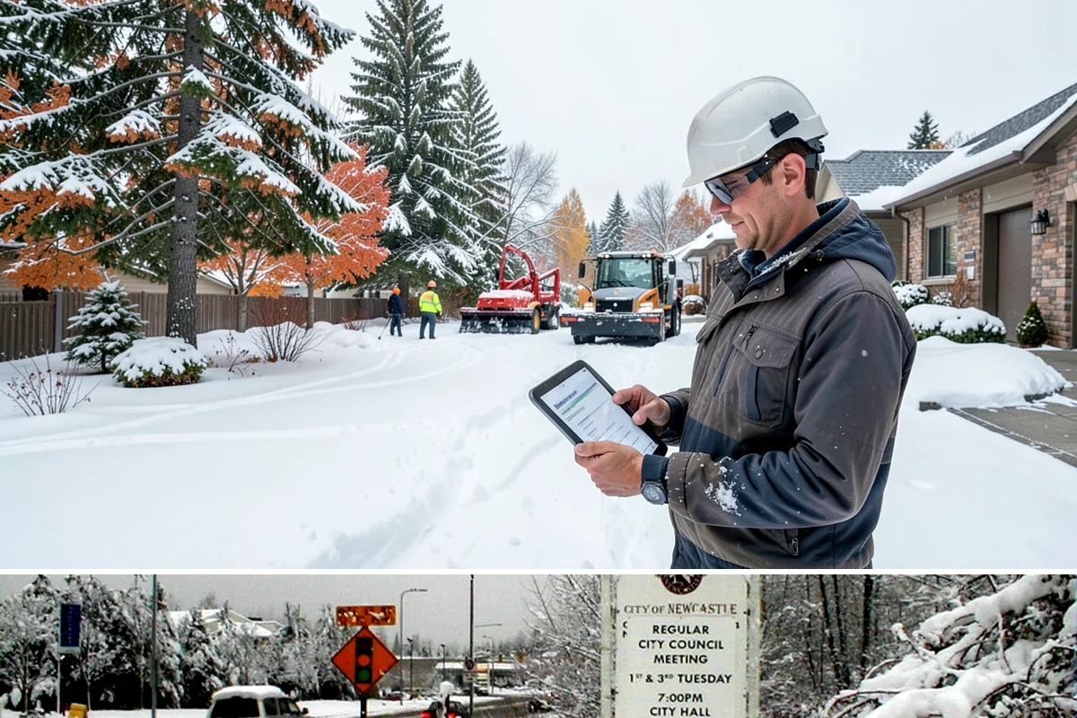 Snow Plowing in Newcastle, King County, WA - Plowing runs from the first accumulating snow, typically late November, through the end of the season in February or March.