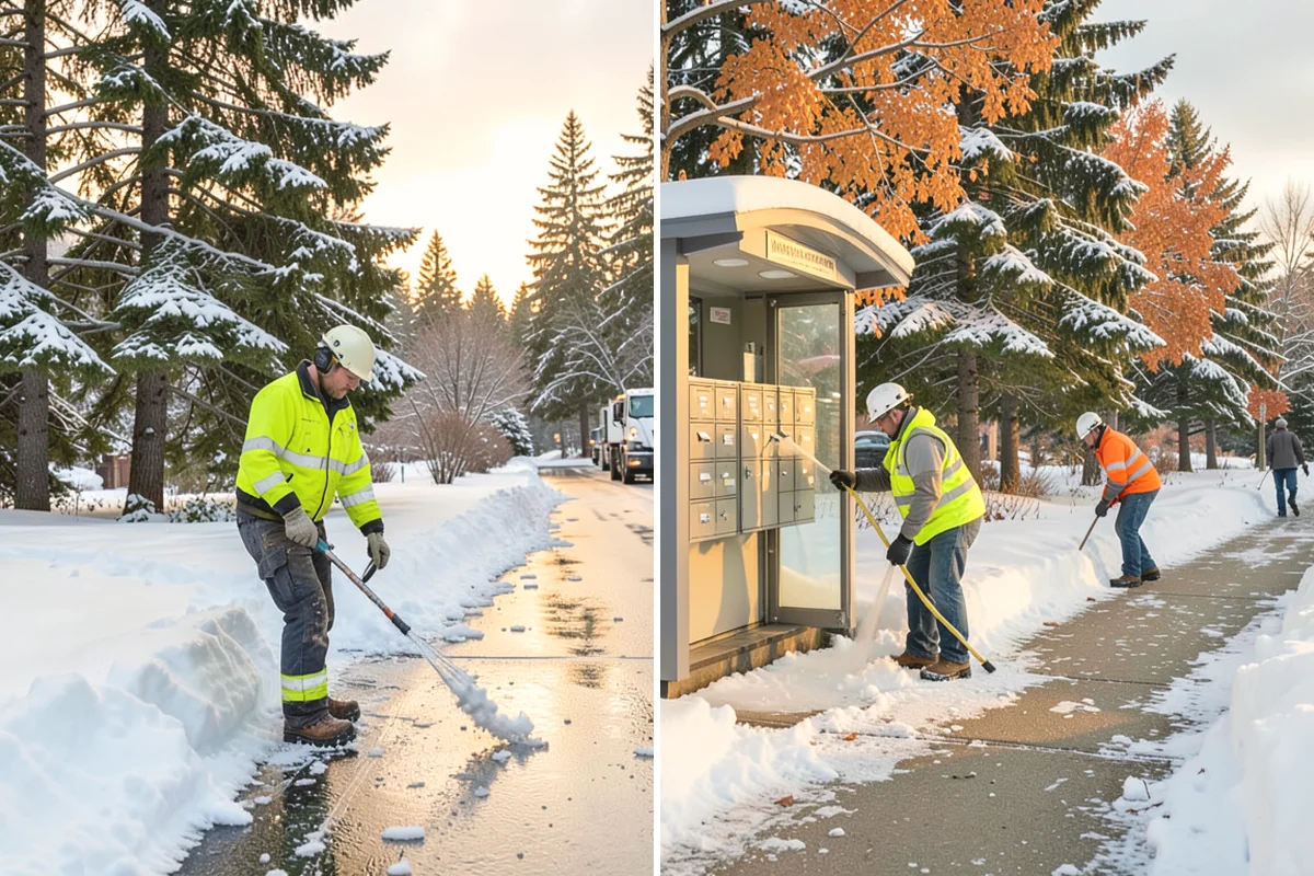 Snow Plowing in North Bend, King County, WA - Review the property and mark snow storage areas