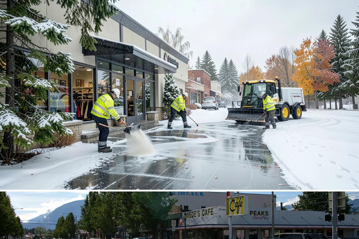 Snow Plowing in North Bend, King County, WA - Plowing runs from the first accumulating snow, typically late November, through the end of the season in February or March.