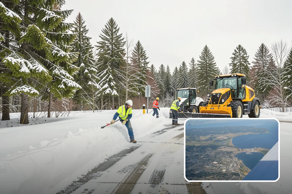 Snow Plowing in Oak Harbor, Island County, WA - Rapid clearing of large paved areas