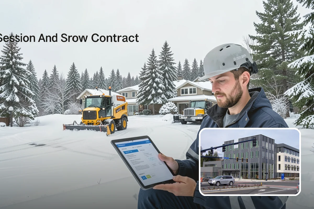 Snow Plowing in Shoreline, King County, WA - Rapid clearing of large paved areas
