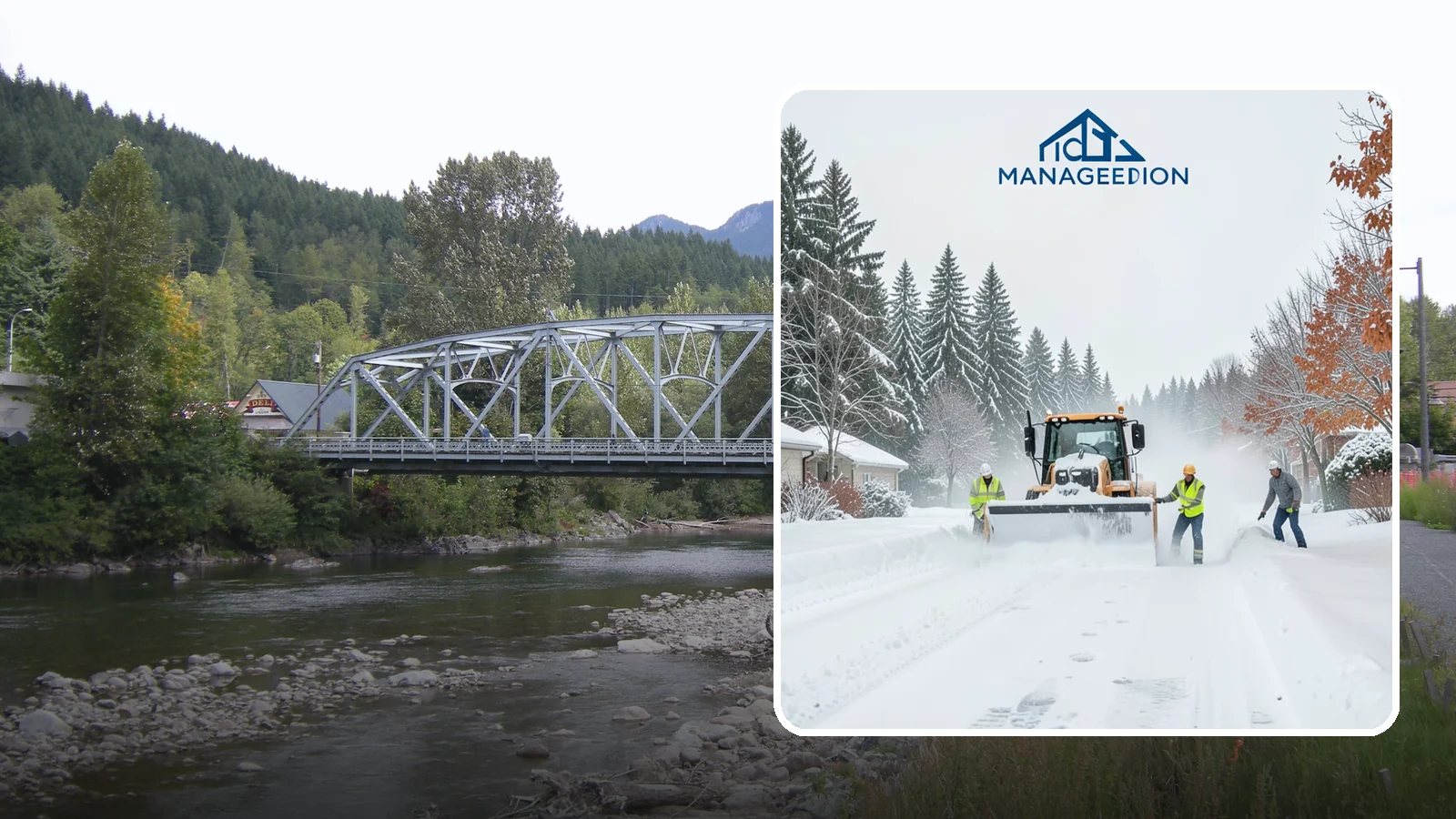 Snow Plowing in Skykomish, King County, WA - Our truck-mounted snow plowing quickly clears driveways, lots, and access roads across Western Washington.