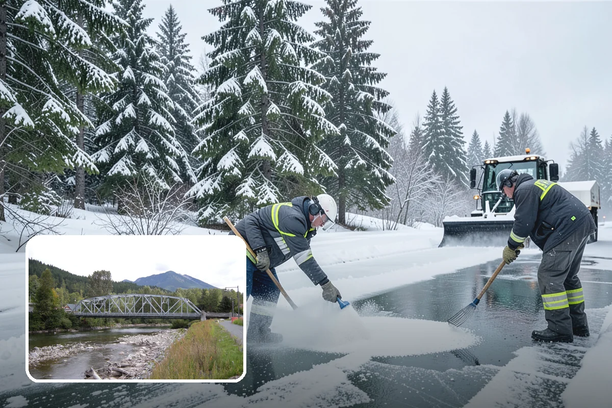 Snow Plowing in Skykomish, King County, WA - Rapid clearing of large paved areas