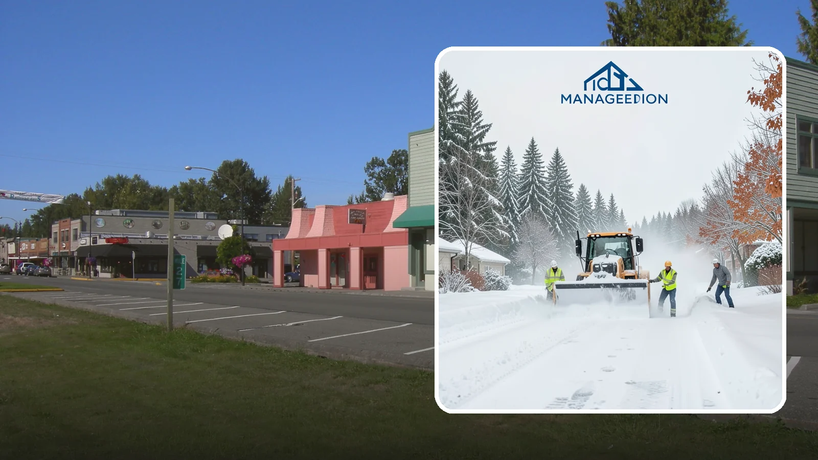 Snow Plowing in Snoqualmie, King County, WA - Our truck-mounted snow plowing quickly clears driveways, lots, and access roads across Western Washington.