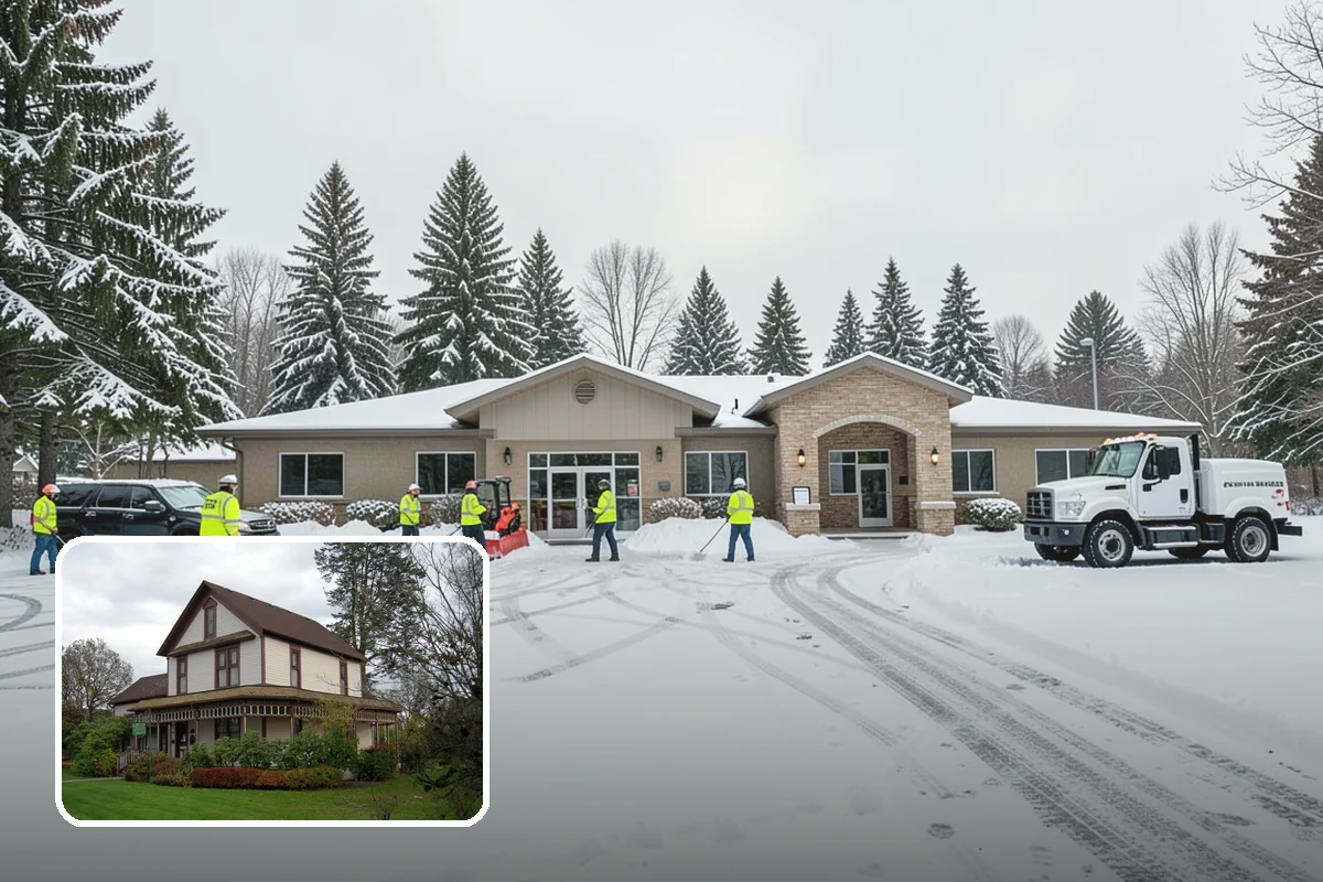 Snow Plowing in Sumner, Pierce County, WA - Rapid clearing of large paved areas
