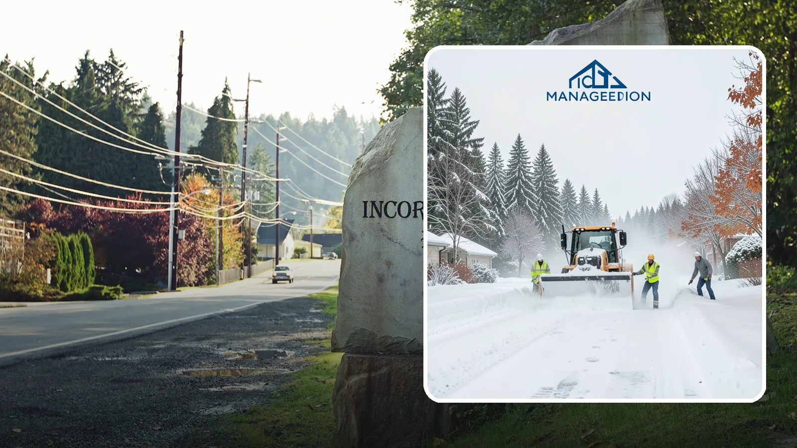 Snow Plowing in Wilkeson, Pierce County, WA - Our truck-mounted snow plowing quickly clears driveways, lots, and access roads across Western Washington.