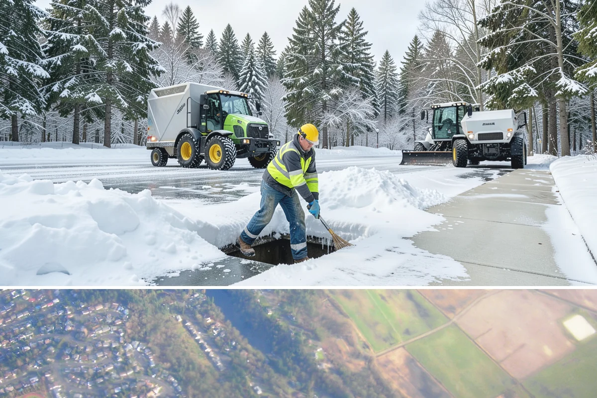 Snow Pusher Service in Algona, King County, WA - Snow pusher service is in demand throughout the lowland snow season from late November through February on large commercial lots.