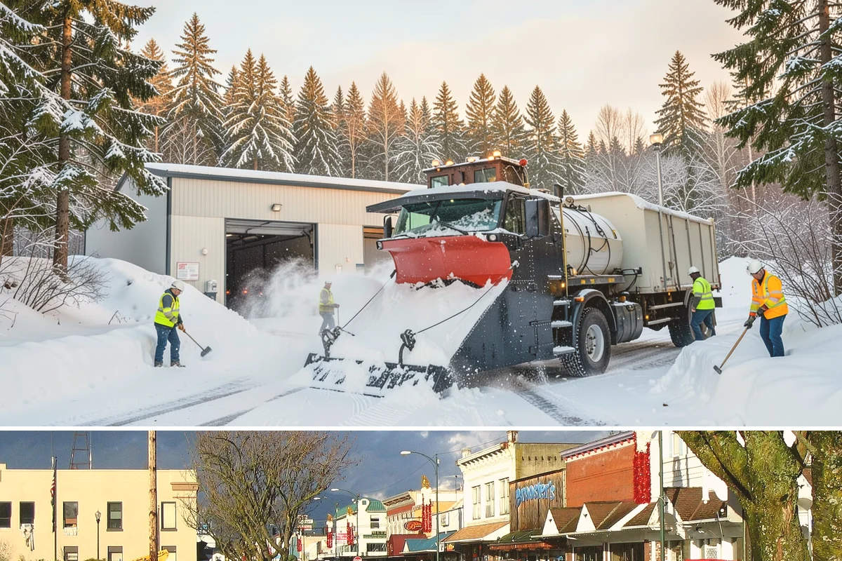 Snow Pusher Service in Arlington, Snohomish County, WA - Snow pusher service is in demand throughout the lowland snow season from late November through February on large commercial lots.