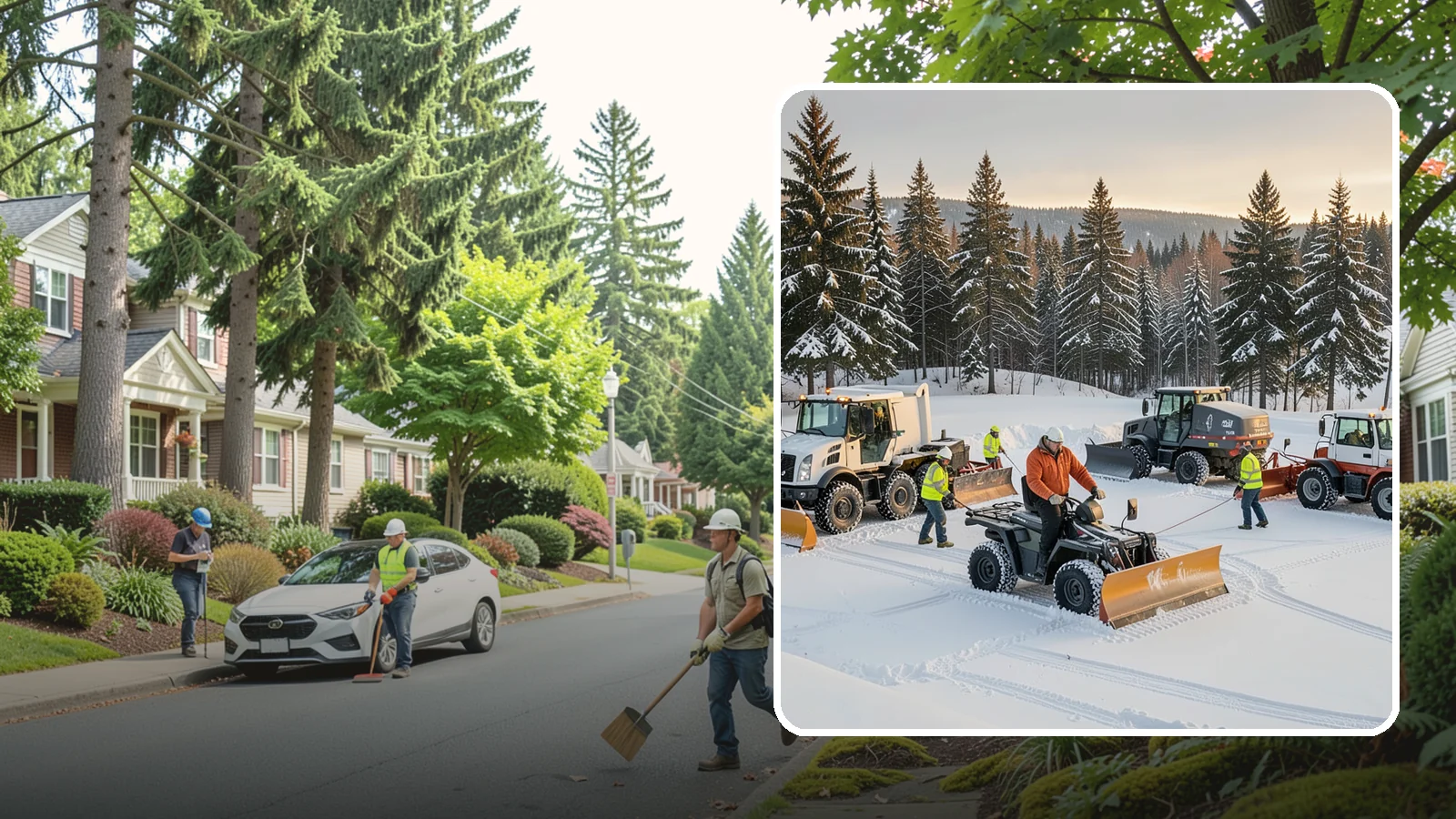 Snow Pusher Service in Beaux Arts Village, King County, WA - Our box-blade snow pushers clear wide open lots quickly by moving large volumes in every pass.