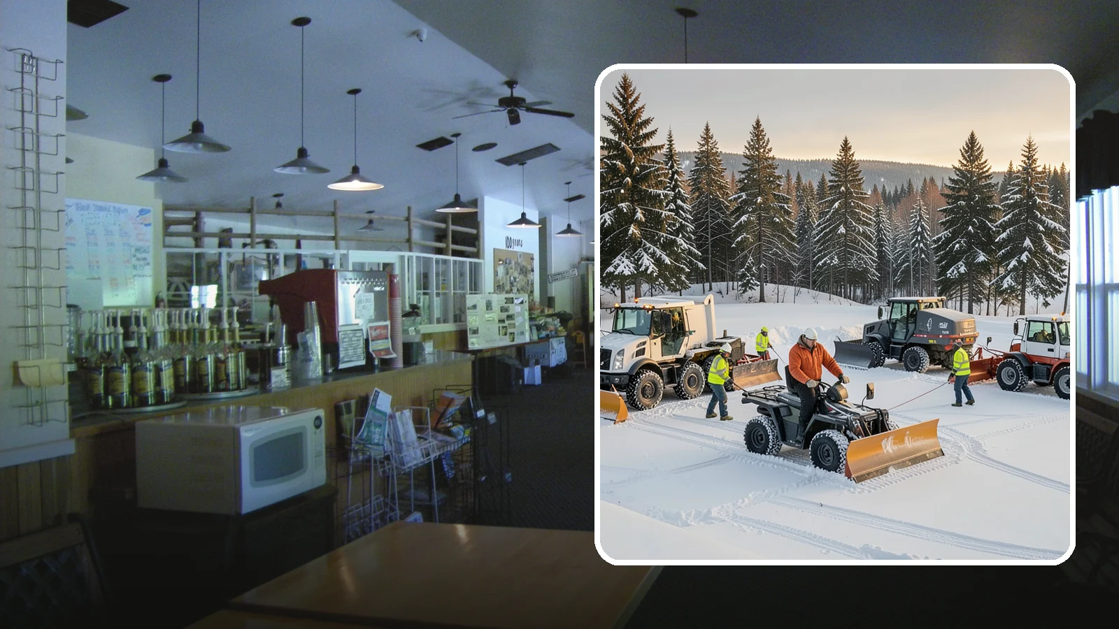 Snow Pusher Service in Black Diamond, King County, WA - Our box-blade snow pushers clear wide open lots quickly by moving large volumes in every pass.
