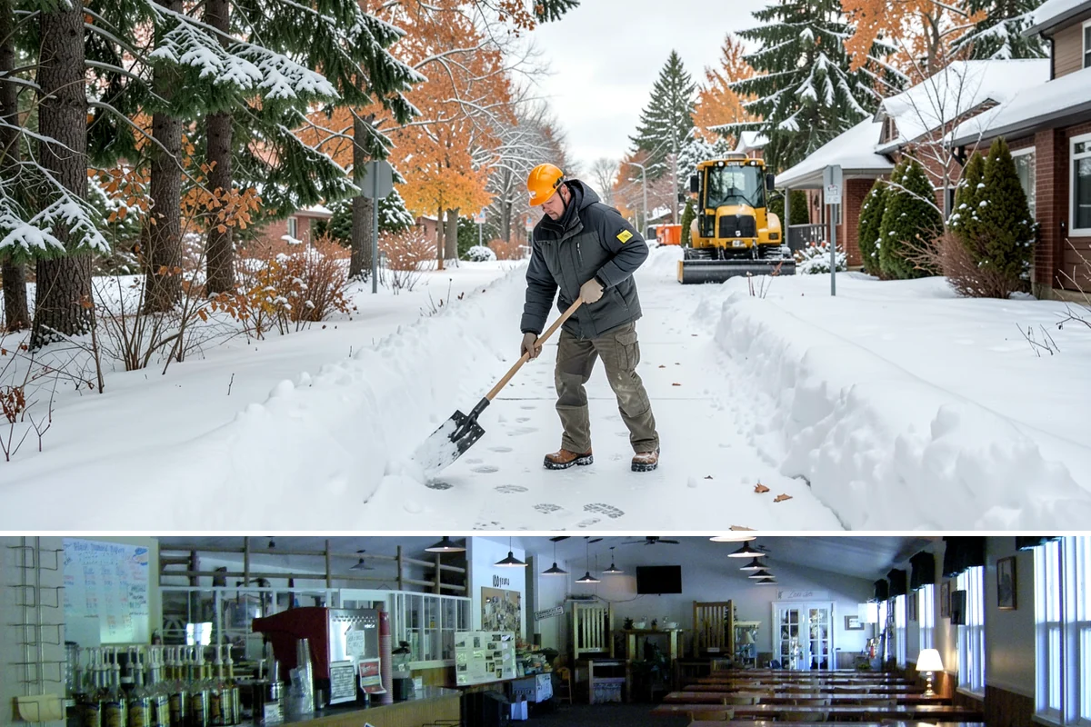 Snow Pusher Service in Black Diamond, King County, WA - Snow pusher service is in demand throughout the lowland snow season from late November through February on large commercial lots.