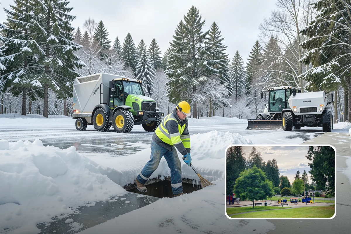 Snow Pusher Service in Bonney Lake, Pierce County, WA - Large-volume clearing built for wide open lots