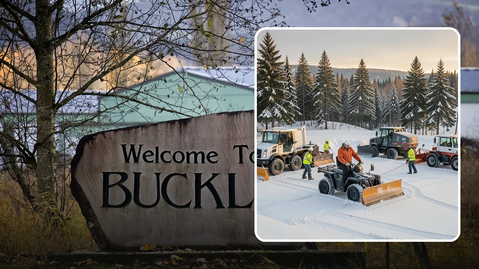 Snow Pusher Service in Buckley, Pierce County, WA - Our box-blade snow pushers clear wide open lots quickly by moving large volumes in every pass.