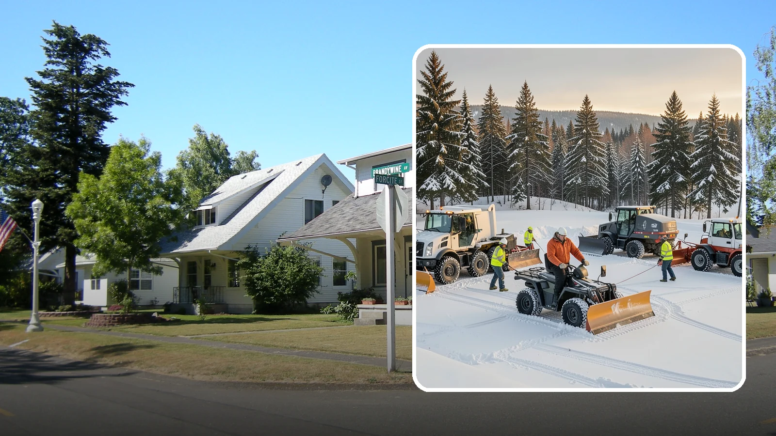 Snow Pusher Service in DuPont, Pierce County, WA - Our box-blade snow pushers clear wide open lots quickly by moving large volumes in every pass.