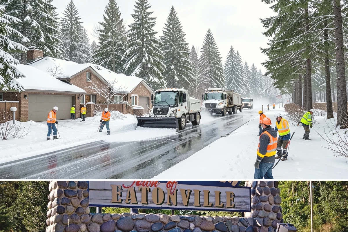 Snow Pusher Service in Eatonville, Pierce County, WA - Snow pusher service is in demand throughout the lowland snow season from late November through February on large commercial lots.