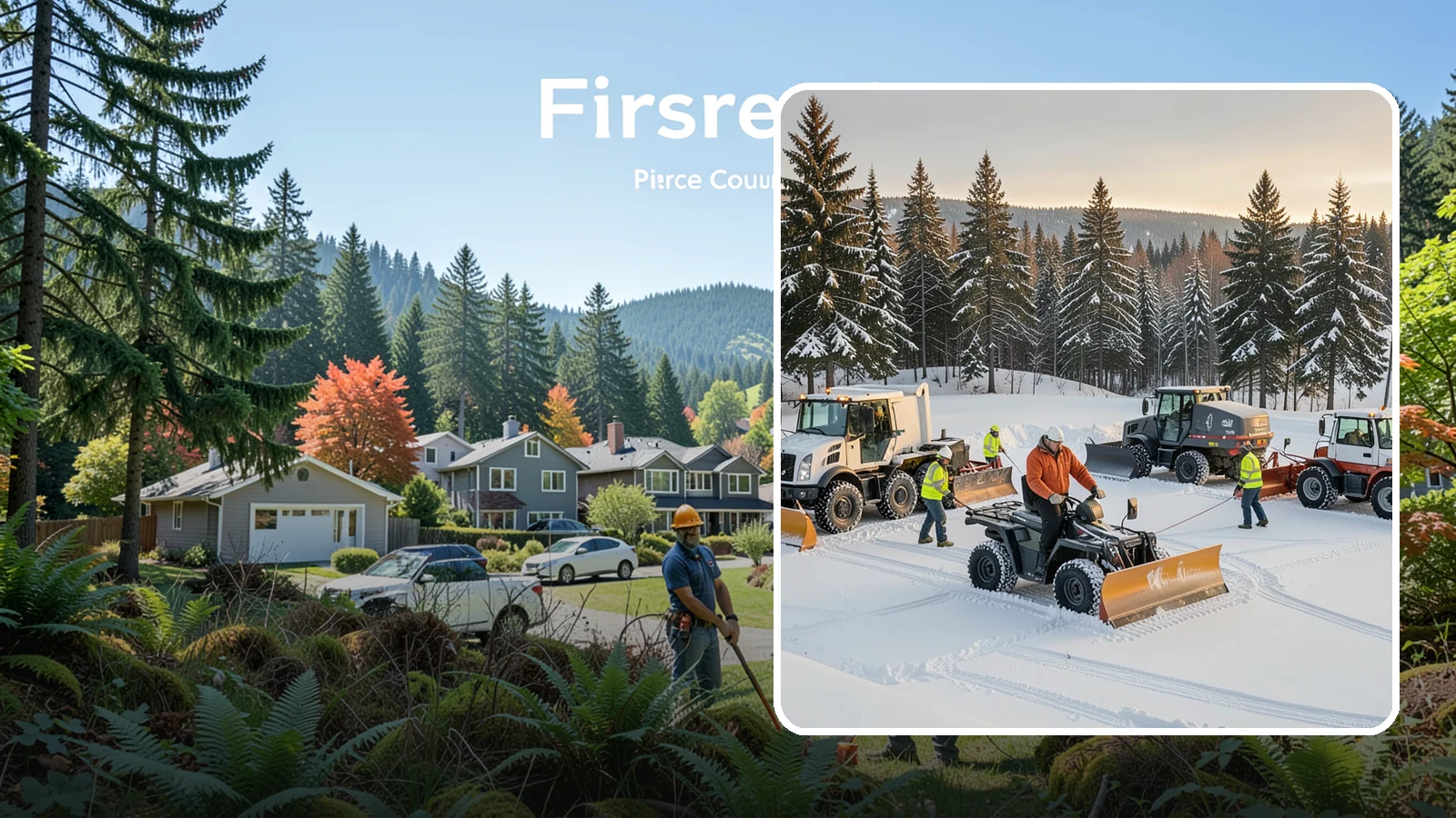 Snow Pusher Service in Fircrest, Pierce County, WA - Our box-blade snow pushers clear wide open lots quickly by moving large volumes in every pass.