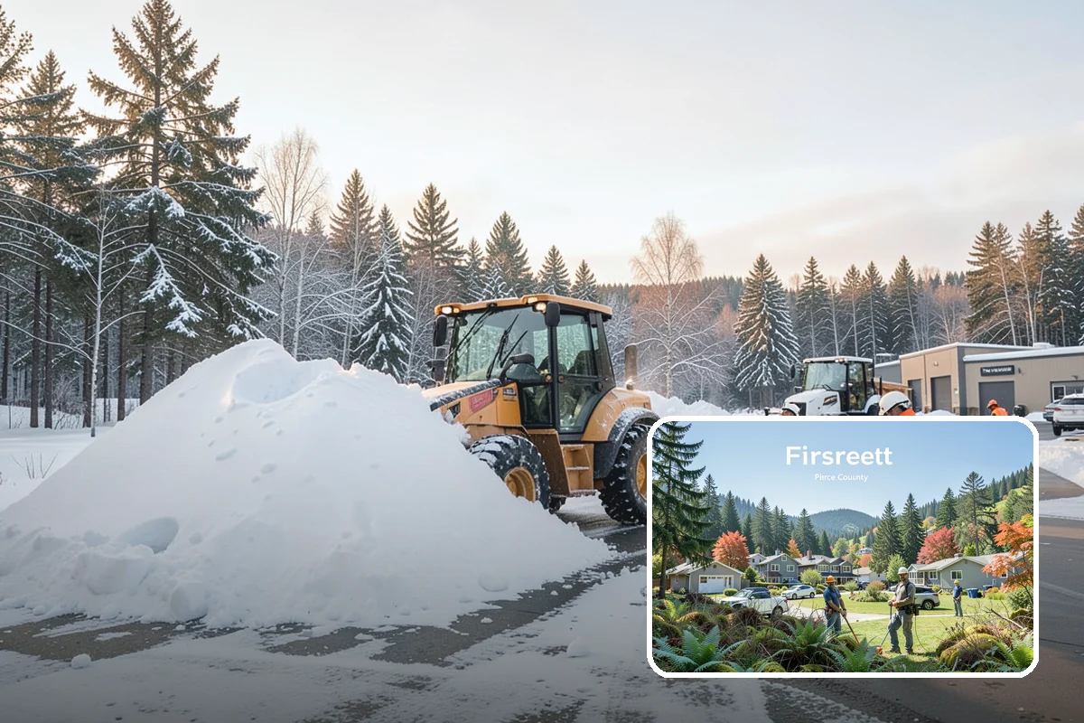 Snow Pusher Service in Fircrest, Pierce County, WA - Large-volume clearing built for wide open lots