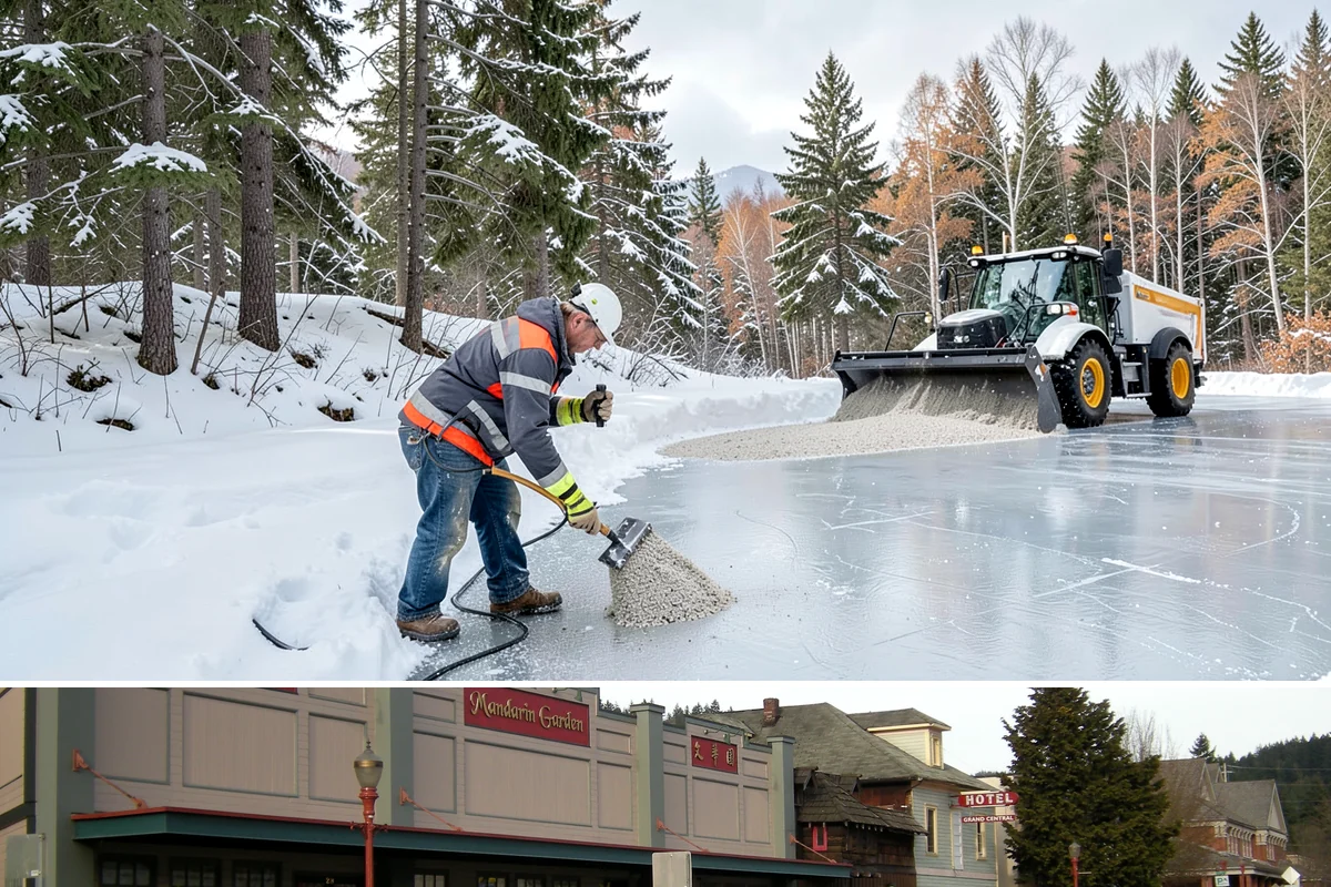 Snow Pusher Service in Issaquah, King County, WA - Snow pusher service is in demand throughout the lowland snow season from late November through February on large commercial lots.