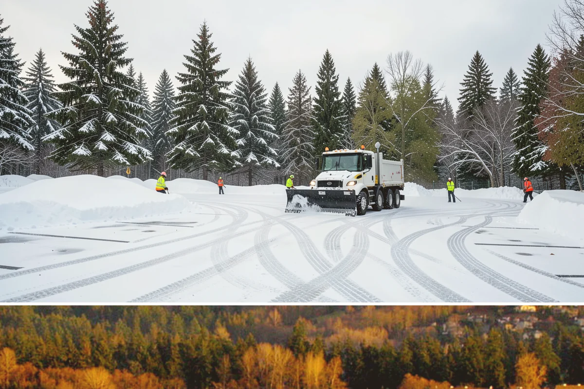 Snow Pusher Service in Kenmore, King County, WA - Snow pusher service is in demand throughout the lowland snow season from late November through February on large commercial lots.