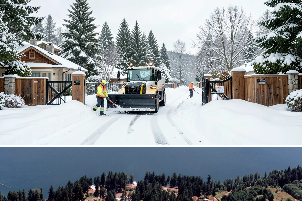 Snow Pusher Service in Lakewood, Pierce County, WA - Snow pusher service is in demand throughout the lowland snow season from late November through February on large commercial lots.