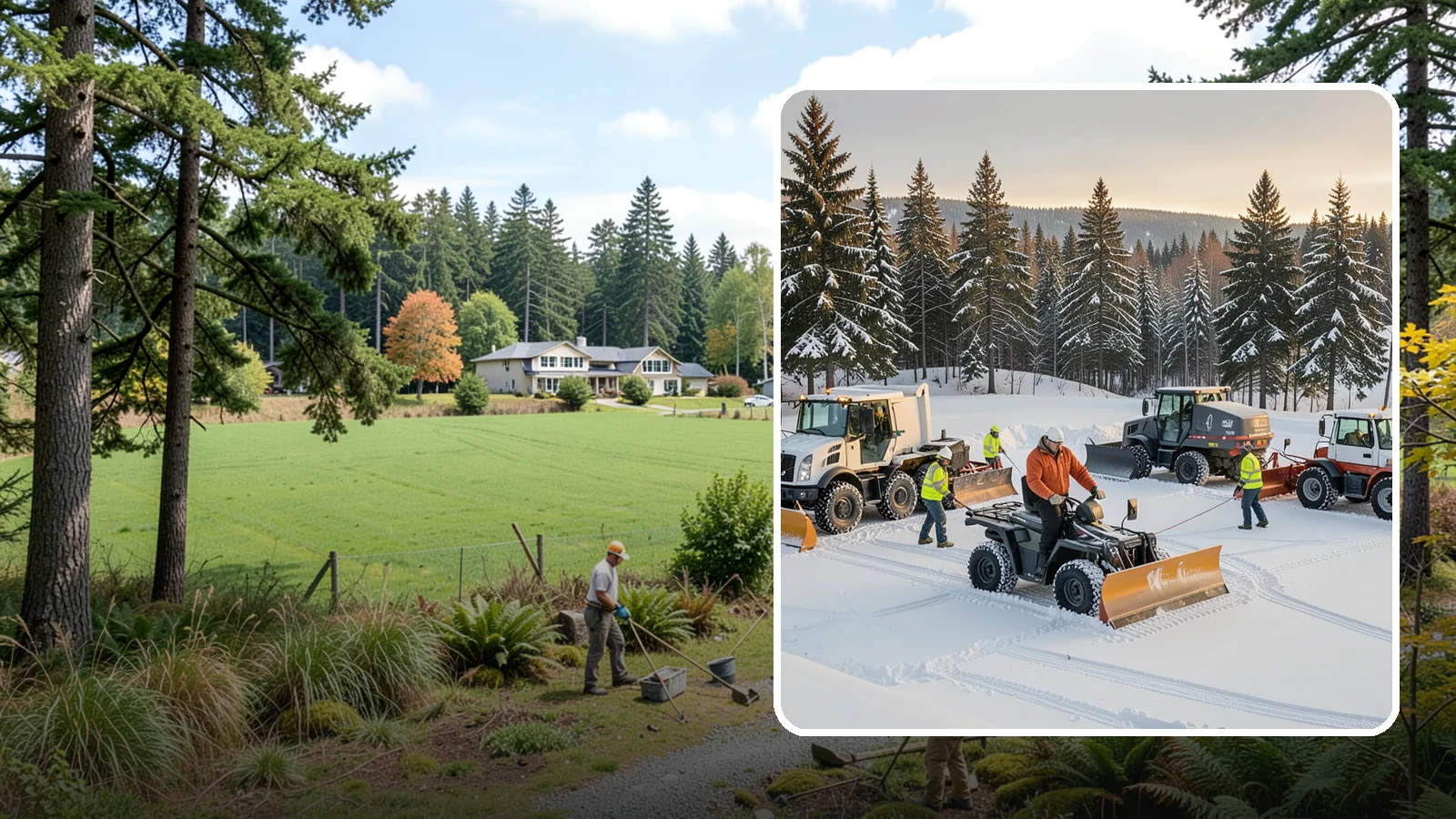 Snow Pusher Service in Lyman, Skagit County, WA - Our box-blade snow pushers clear wide open lots quickly by moving large volumes in every pass.