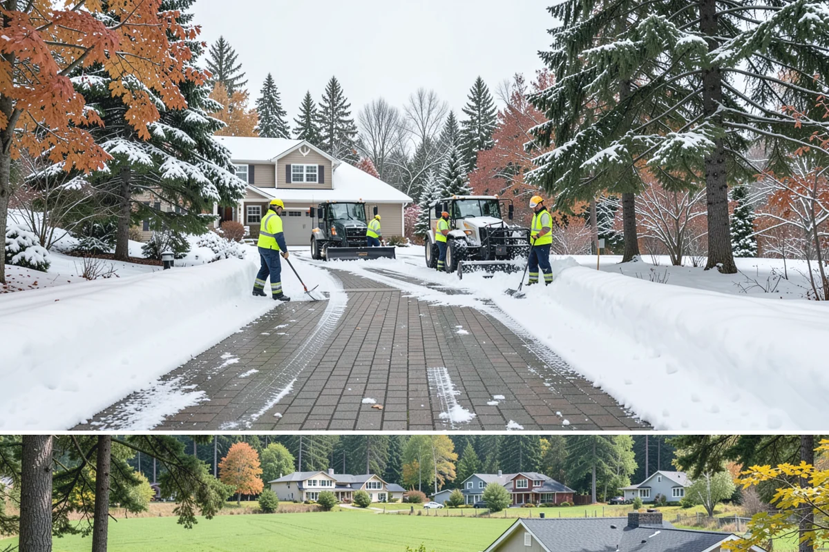Snow Pusher Service in Lyman, Skagit County, WA - Snow pusher service is in demand throughout the lowland snow season from late November through February on large commercial lots.